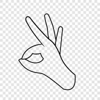 Handbewegungen, Handzeichen, offene Hand, geschlossene Hand symbol