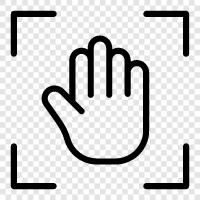 hand scan, palm recognition, hand identification, hand tracking icon svg