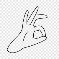 Handzeichen, Handbetätigung symbol