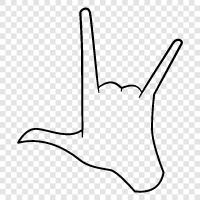 Handzeichen, Handzeichen für Kommunikation, Handzeichen für Zeichensprache symbol