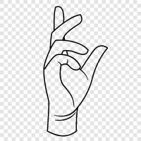 Handzeichen, Handzeichen für Kommunikation, Handzeichen für Gehörlose symbol