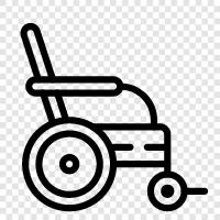 Behinderte, Rollstuhlfahrer, Handrollstuhl, Elektrorollstuhl symbol