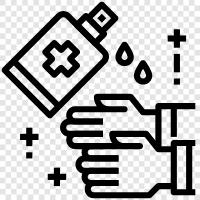 handwashing, hand sanitizer, antibacterial soap, handwashing techniques icon svg