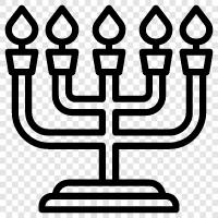 Hanukkah, holiday, candles, seven icon svg