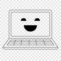 happy computers, happy laptops, happy computing, happy laptops for students icon svg