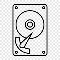 hard drive, hard disk drive, HDD, hard drive space icon svg