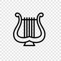 harp music, folk harp, Celtic harp, harpsich icon svg