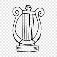 harp music, harps, harpsichord, harpsich icon svg