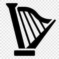 harps, harping, harping on, harping strings icon svg