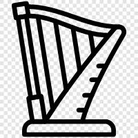 harps, harpsichord, classical, baroque icon svg