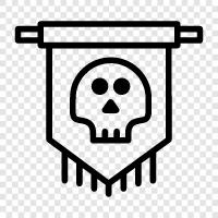 Geisterflagge, Totenkopfflagge, Horrorflagge, Friedhofsflagge symbol