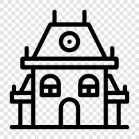 haunted house, horror movie, haunted attraction, ghost icon svg