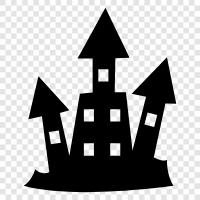 Haunted Houses, Scary Places, Spooky Stories, Haunted Castle icon svg