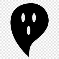 hauntings, hauntings in houses, hauntings in buildings, Ghost icon svg