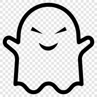 hauntings, hauntings in houses, hauntings in churches, Ghost icon svg