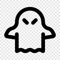 hauntings, hauntings in houses, hauntings in hotels, Ghost icon svg