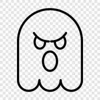 hauntings, hauntings in the home, hauntings in public places, Ghost icon svg