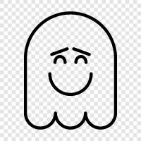 hauntings, hauntings in the home, hauntings in public places, Ghost icon svg