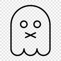 hauntings, hauntings in the home, hauntings in public places, Ghost icon svg