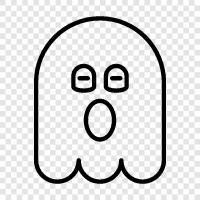 hauntings, hauntings in homes, hauntings in churches, Ghost icon svg