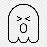 hauntings, hauntings in the home, hauntings in public places, Ghost icon svg