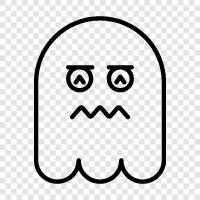 hauntings, hauntings in homes, hauntings in churches, Ghost icon svg