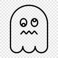 hauntings, hauntings in the home, hauntings in public places, Ghost icon svg