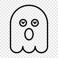 hauntings, hauntings in homes, hauntings in churches, Ghost icon svg