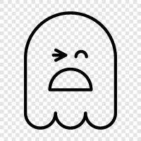 hauntings, hauntings in the home, hauntings in public places, Ghost icon svg