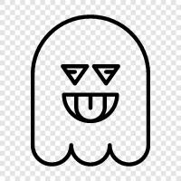 hauntings, hauntings in the home, hauntings in public places, Ghost icon svg