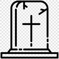 headstone, tombstone, memorial, memorial stone icon svg