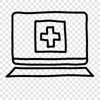 Healthcare Laptop, Medical Equipment, Medical Gadgets, Medical Technology icon svg