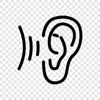 hearing, noise, tinnitus, hearing aid icon svg