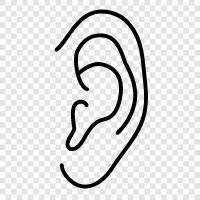 Hearing, Earache, Ear infection, Ear wax icon svg