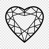 heart shaped diamond, love heart diamond, couples diamond, engagement diamond icon svg