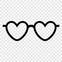 heart shaped glasses, love glasses, heartagram glasses, love necklace icon svg