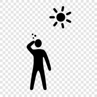 heat exhaustion, heat stroke, heat rash, heat cramps icon svg