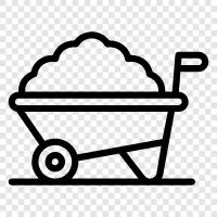 heavyduty, durable, easy to operate, Wheelbarrow icon svg