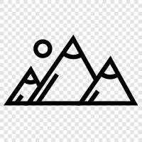 high, peaks, Rockies, forests icon svg