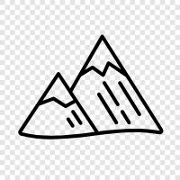 high, peaks, snow, cold icon svg