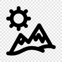 highlands, peaks, summits, cliffs icon svg