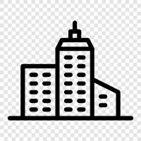 Hochhaus, Wolkenkratzer, Skyline, Stadtbild symbol