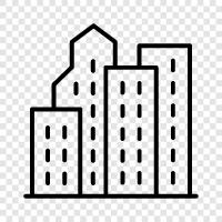 highrises, skyscrapers, residential, condominium icon svg