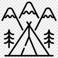 Hiking, Camping, Backpacking, Campsites icon svg