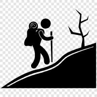 Hiking Trails, Mountain Trails, Outdoors, Backpacking icon svg