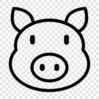 hogs, bacon, ham, sausage icon svg