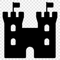 Haus, Vermietung, Schloss symbol