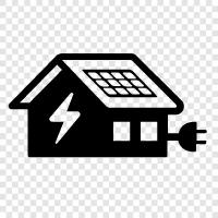 Haus, Solar, Energie, Strom symbol