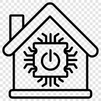 Heimunterhaltung, Haussicherheit, Hausautomation, Hausverbesserung symbol