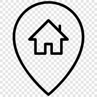 Zuhause, Haus, Standorte, Grundstück symbol